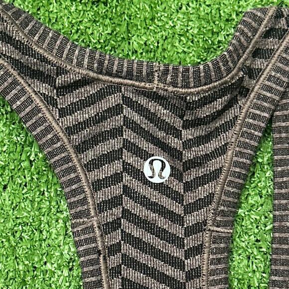 Lululemon Black Cherry Chevron Stripe Racerback Tank Top - Picture 6 of 6